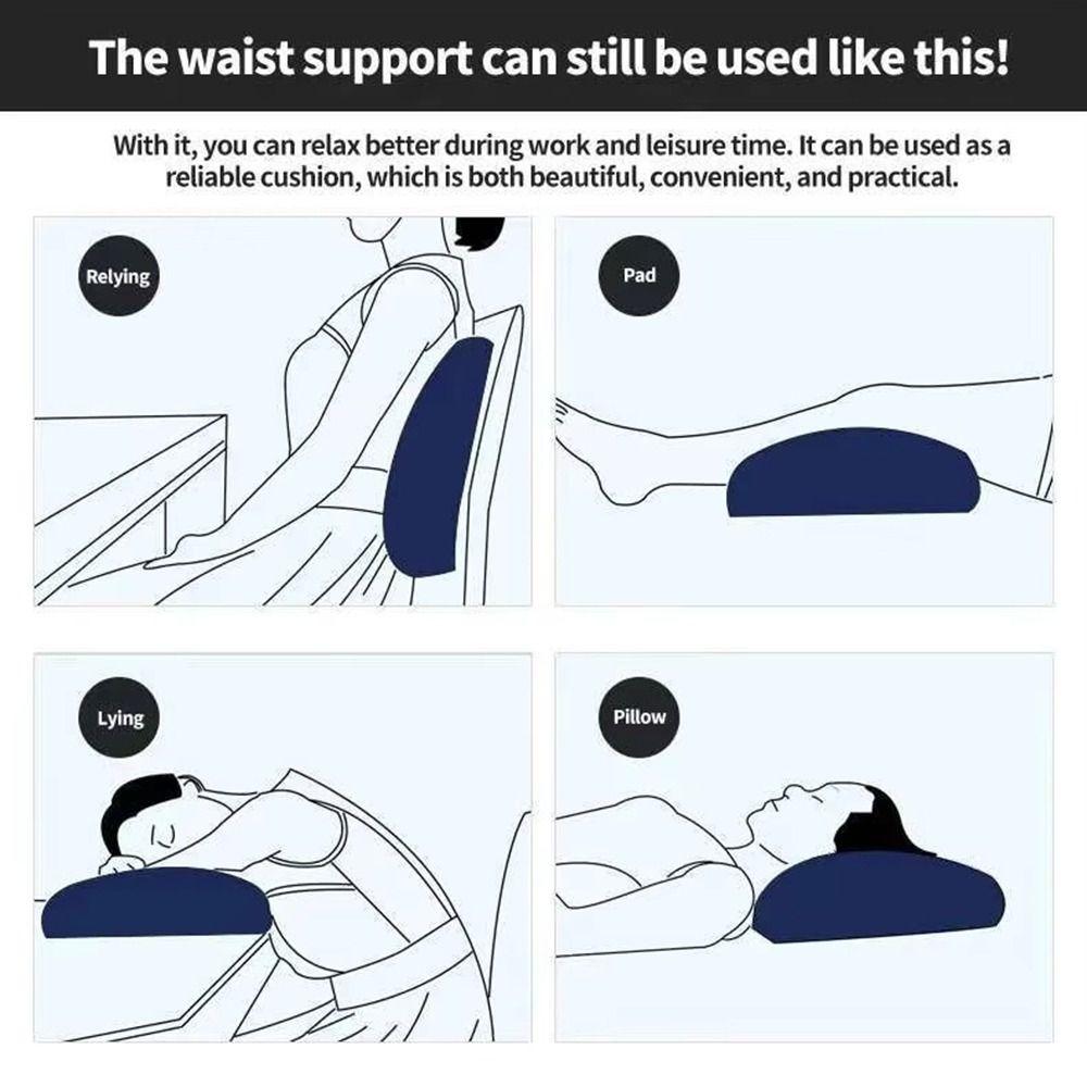 Thickened Inflatable Waist Pillow Press Type Travel Backrest Pad Wedge Lumbar Cushion  Office Use