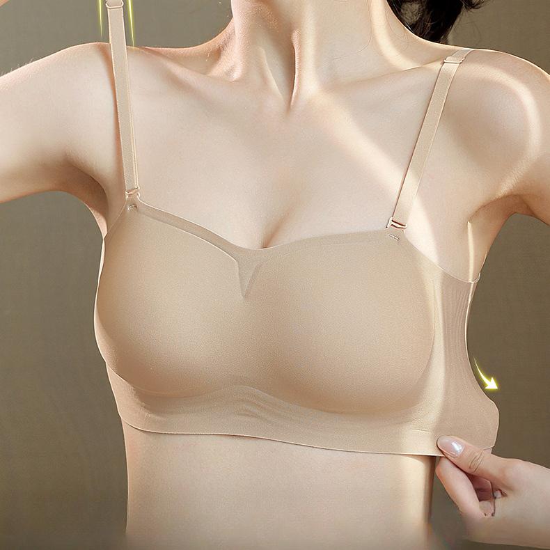 U-shaped Backless Bra for Women Gathered Together Strapless Bra Seamless Sexy Beautiful Back Anti Slip Chest Wrapped Bra