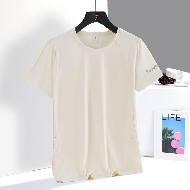 Women's Quick-Dry Ice Silk T-Shirt, Lightweight & Breathable, Casual Round Neck Short Sleeve