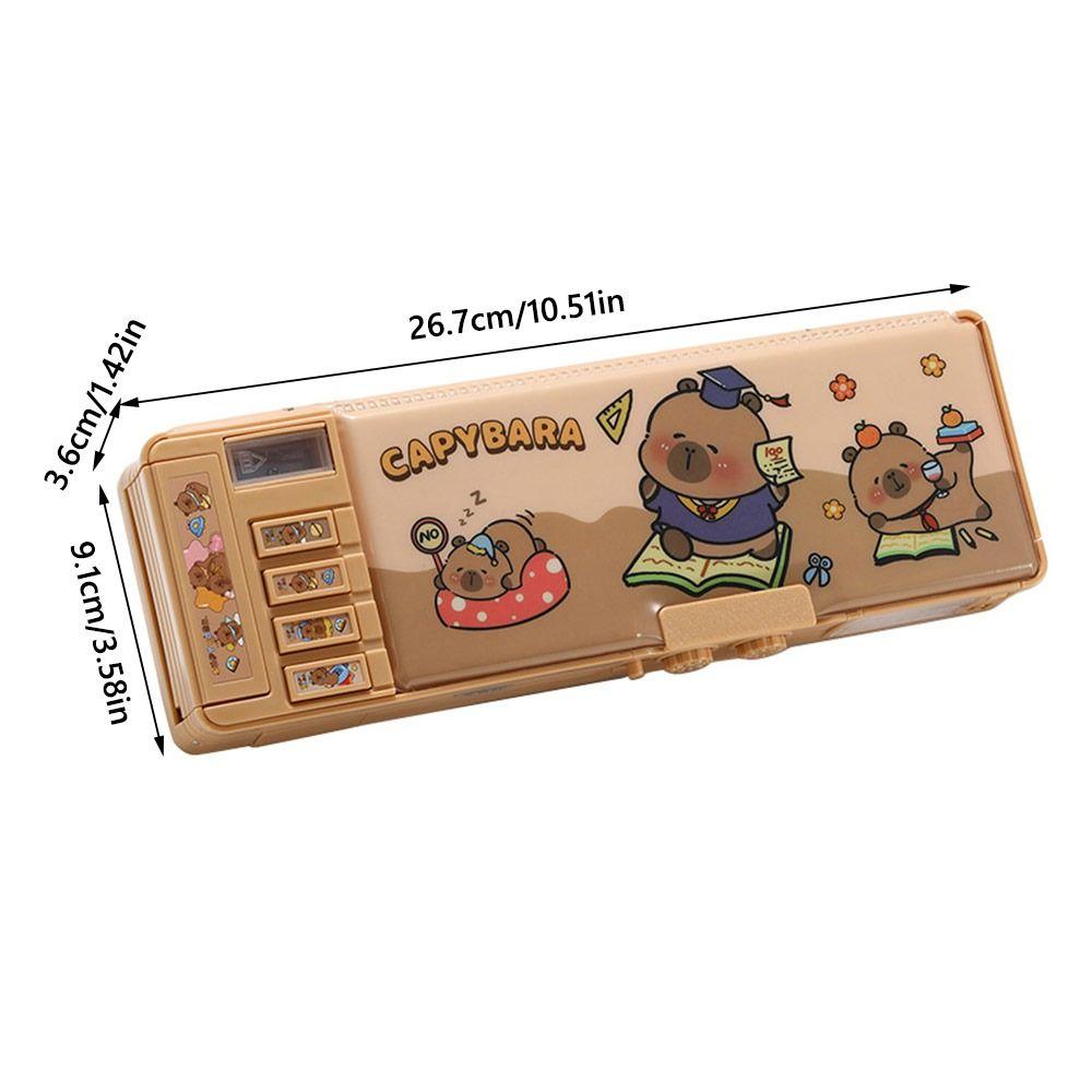 Doppellagiges Capybara Federmäppchen Große Kapazität Schreibwaren Organizer Schreibwarenbox Studenten