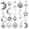 Handmade Antique Gold Sun, Moon & Star Charms for DIY Jewelry – Bracelets, Necklaces, Earrings (Set of 5 Colors)