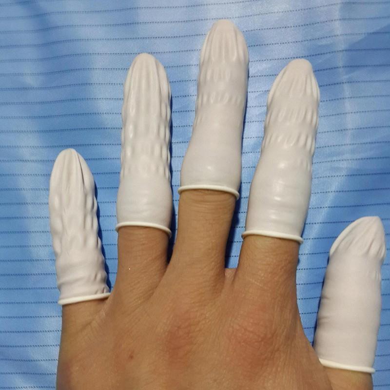 50 STÜCKE Einweg Latex Schutz Fingerling Weiß Puderfrei Bestickt Fingerling Beauty Maniküre Schutz Fingerling