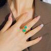 1 Piece Simple Stainless Steel Oil Drop Five Flower Ring Earrings Birthday Gift for Mom and Friends Various Occasions