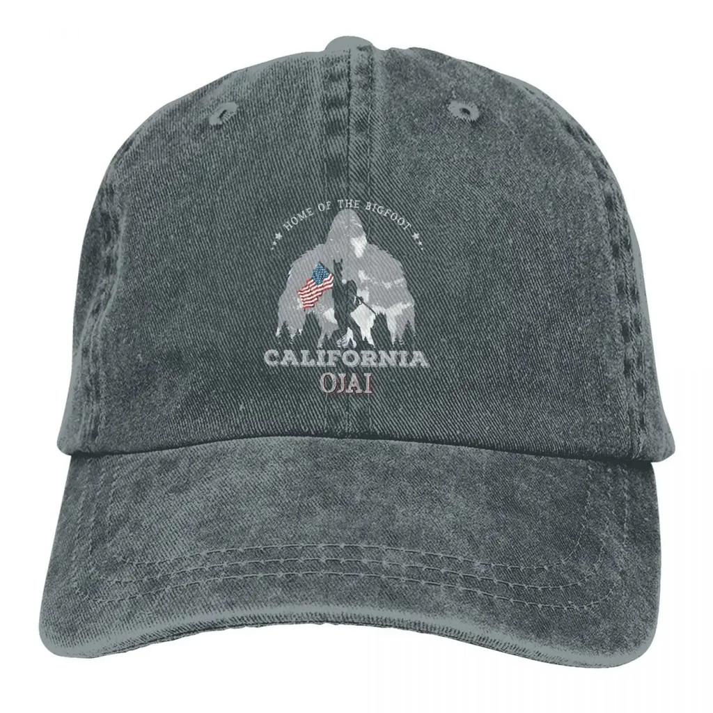 Men's Baseball Cap California Ojai American Flag Forest Classic Trucker Snapback Cowboy Caps Dad Hat Bigfoot Sasquatch Golf Hats