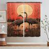 Red-crowned Crane Bedroom Blackout Curtains for Window Shade Curtain Living Room Decoration Black Out Curtains 2 Pcs Set Blinds