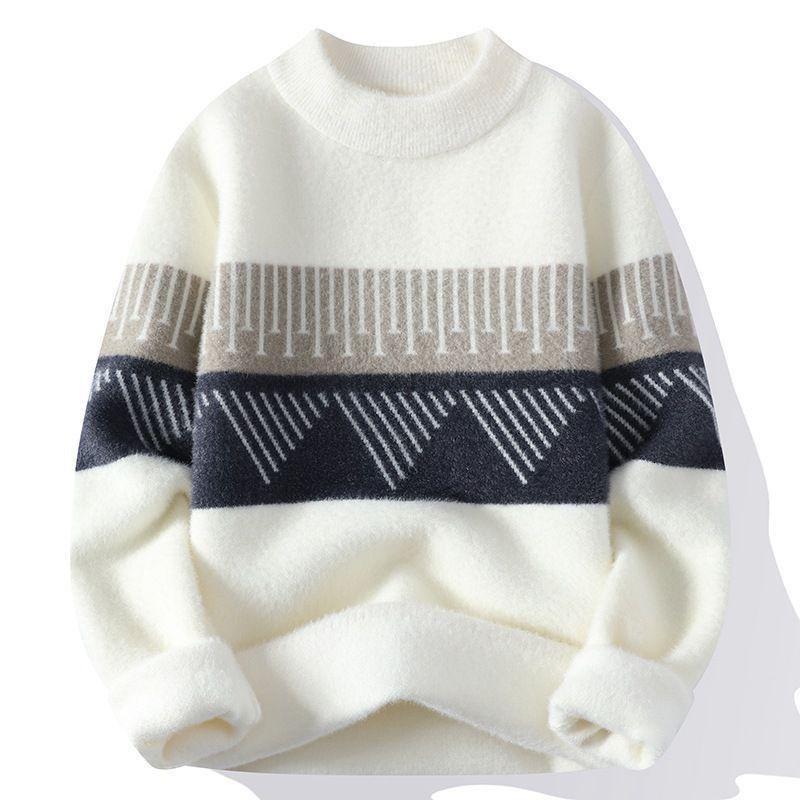 Heißer Verkauf, Herbst und Winter Neu Bedruckter Rollkragenpullover Herren Unterteil Strickpullover Pullover
