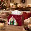 1pc Party Tissue Box,Christmas Modern Celestial Winter,Multifunctional Tissue Holder,Fir Tree Forest Starry Dust,Outdoor Party Supplies, Everyday Desk
