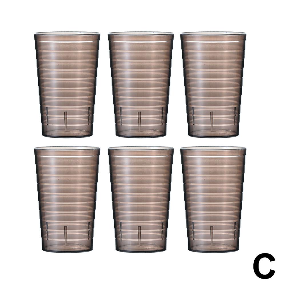 6Pcs Reusable Transparent Plastic Cup Anti-Fall Beverage Cup Water Cup Beer Cup Picnics, Gatherings, Christmas Party Supplies