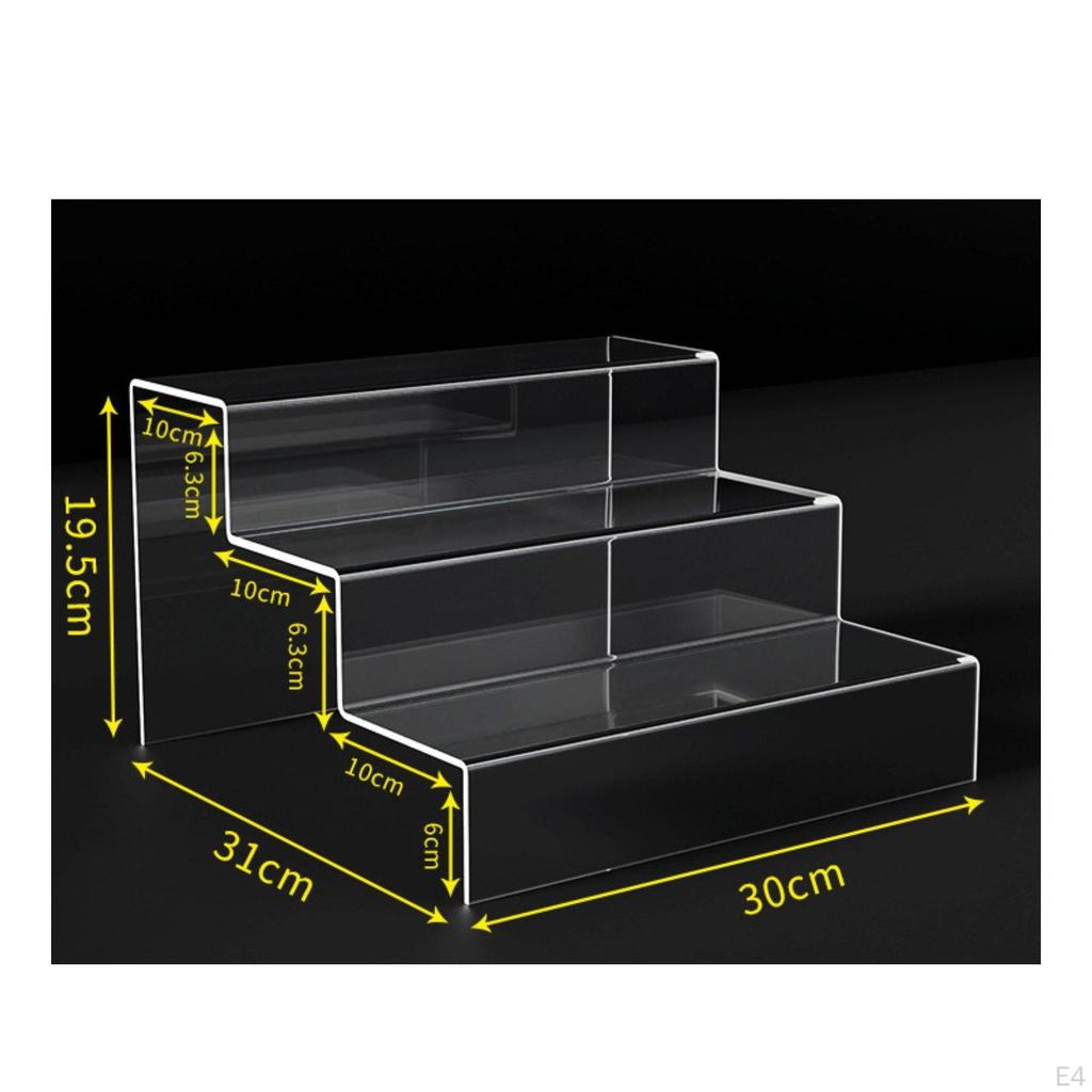 Acrylic Step Display Stand High SeeThrough Quality Tiered Shelf Multi Purpose