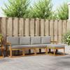 Outdoor Sofa Set with Cushions 5 Pcs Natural and Light Grey