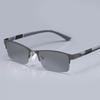 Blue Light Glasses Photochromic Sun Glasses Half-frame Business Style Myopia Glasses Diopter 0 To -6.0 Glasses for Men
