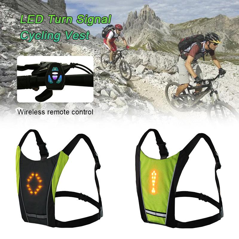 Neuer reflektierender Fahrradrucksack mit kabelloser Fernbedienung, LED-Tasche für Damen und Herren, LED-Fahrradweste für Laufen