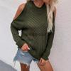 Women S Long Sleeve Crew Neck Knit Sweater Solid Color Casual Fall Winter