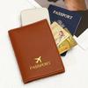 Travel Accessories PU Leather Passport Cover Card Case Ticket Holder Simple Passport Clip  Male