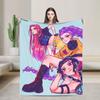 Demon KPop Blanket  Soft Graphic Plush Throw Blanket For Children Couch Chair Flannel Bedspread Bed Cover