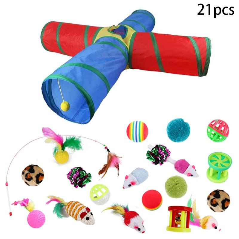 Rainbow Cat Tunnel Collapsible Pet Play Tube Interactive Hide And Seek Toy For Kitten Puppy Puzzle Exercise Agility Outdoor