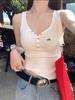#Sling vest sexy pure desire female design sense slim and thin collar Han Fan sleeveless short top summer