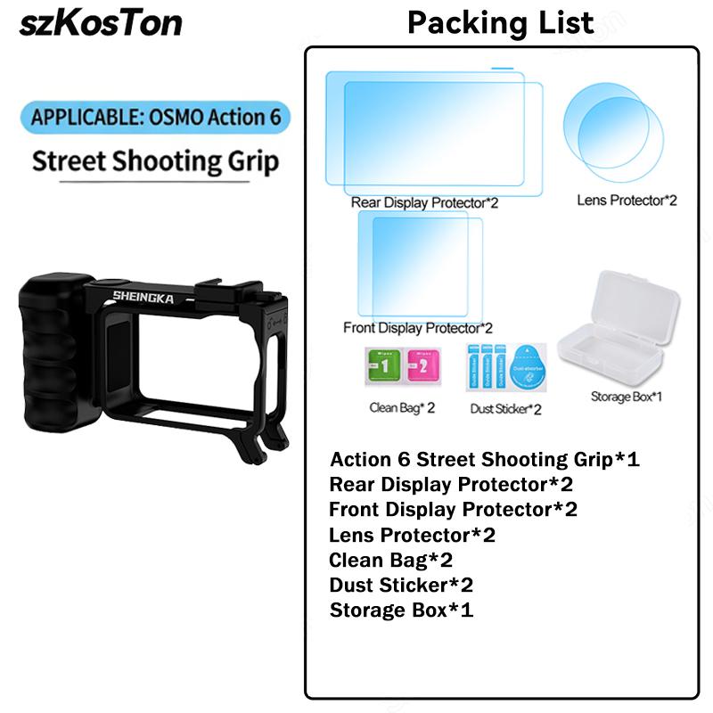 Action 6 Camera Grip Holder Cage Xplorer Grip for DJI OSMO Action 6 Accessories Shutter Button Photography Handle