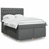 VidaXL Slat Bed Base with Mattress Dark Grey 160x200cm Fabric 3291339