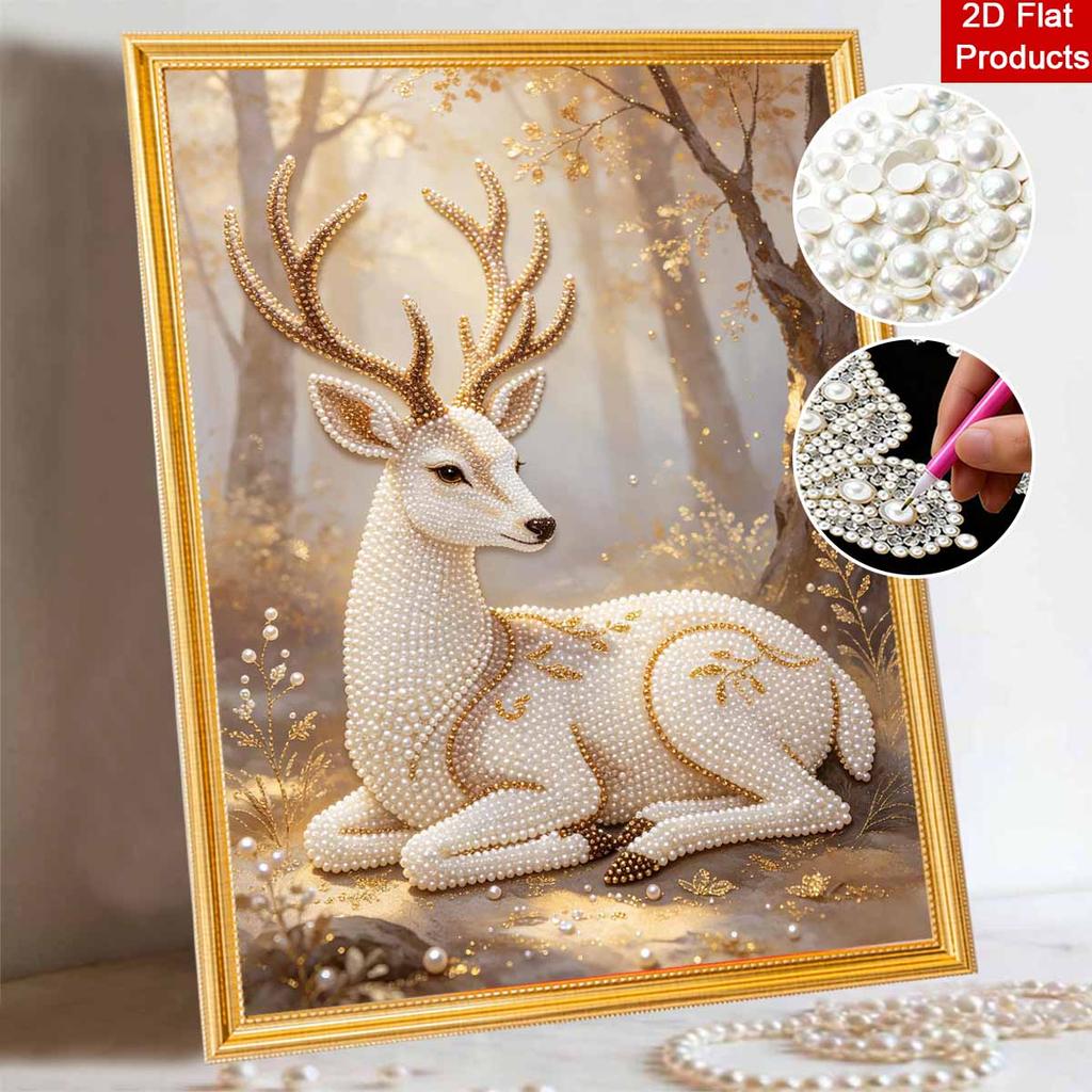 Pearl DIY Art Painting Elegant Deer Handcrafted Picture Indoor Wall Ornament Relaxing Leisure Hobby Exquisite Home Decoration Gift