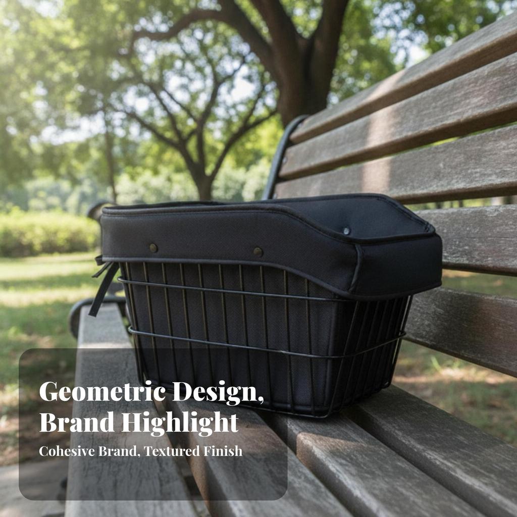 Front Bike Basket with Mounting Hardware Open-Top for Grocery Shopping