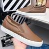 Fashion Men's Casual Shoes Grey Brown Flat Bottomed Casual Board Shoes Mens Loafers Man Shoes Casual Sneakers Men