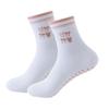 Women's Mid-Calf Non-Slip Yoga Socks with Bow and Heart Embroidery