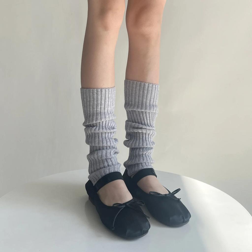 Leg Warmer Socks Women's Autumn and Winter Warm Knitted Foot Covers Loli Kawaii Cute Solid Color Stockings Stockings Women