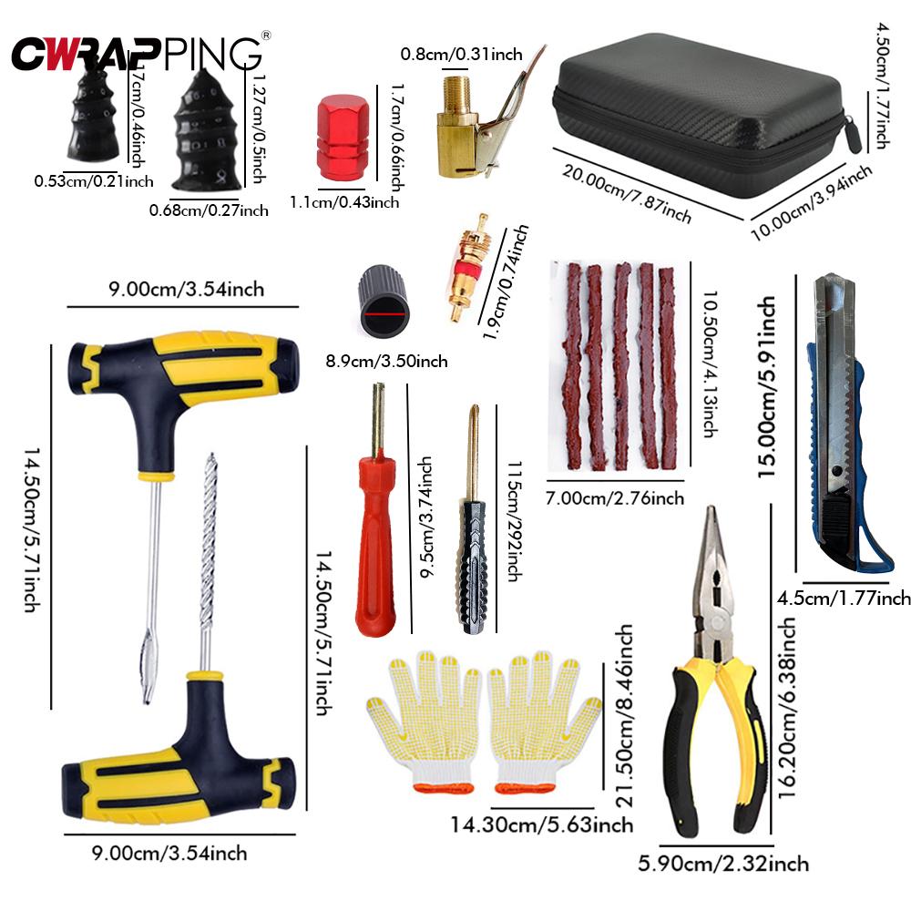 Autoreifen Panne Stopfen Reparaturwerkzeuge Schrauben Reparaturwerkzeug Panne Notfall Motorrad Reifenstreifen Kleber Werkzeuge Set Auto Zubehör