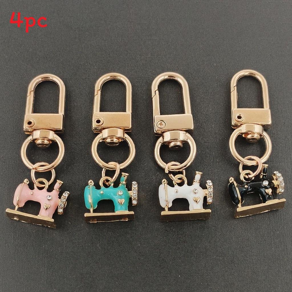 Contemporary Glass Keyring With Alloy Charm For Colleagues And Friends Style A