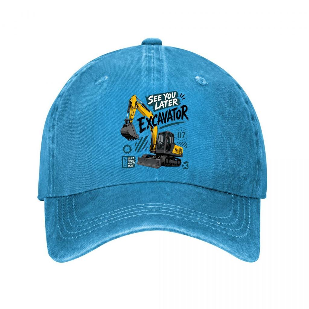 Excavator Quote Bold Art New Vintage Washed Cotton Baseball Cap Sun Hats