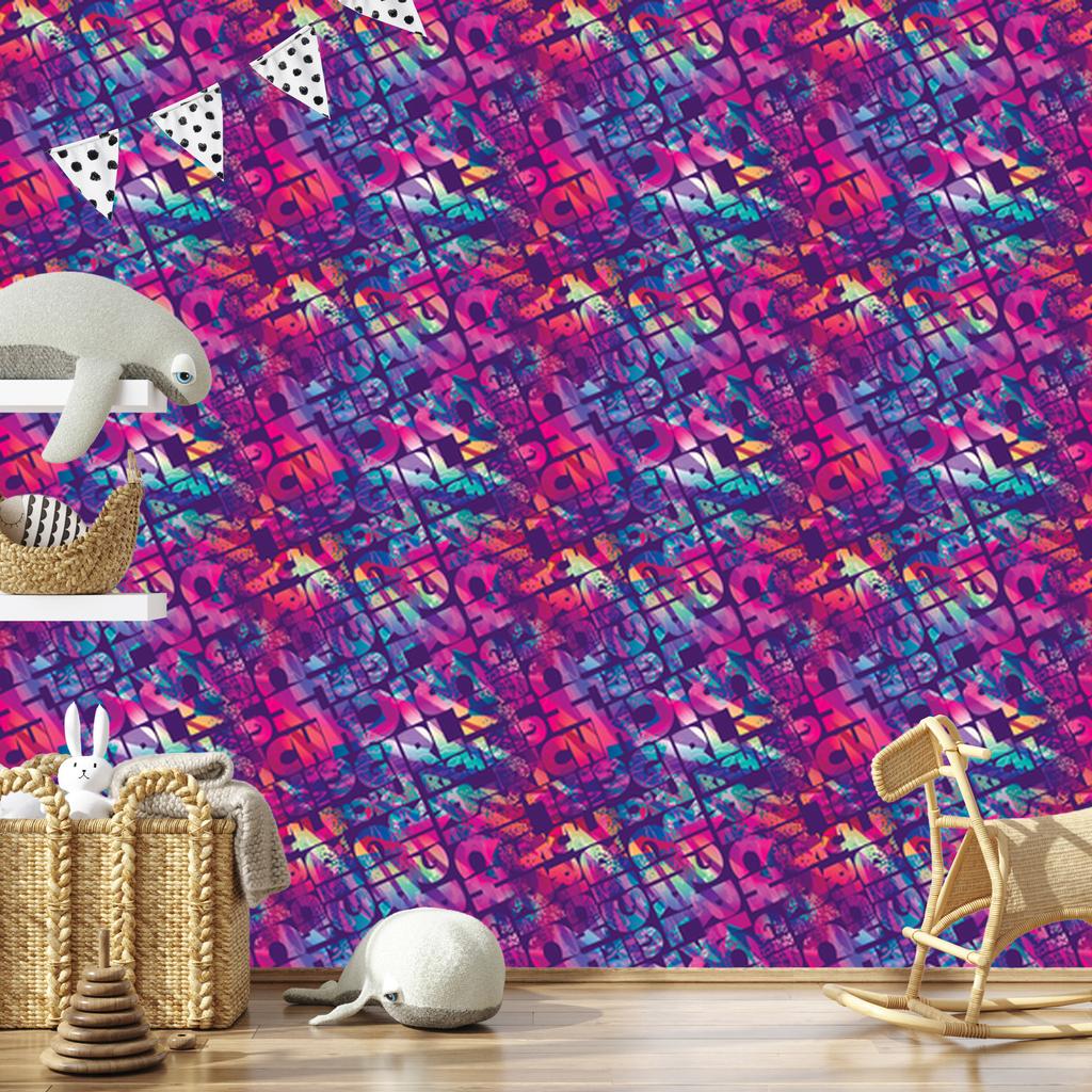 Girls Graffiti Wallpaper for Living Room and Bedroom 50x1000