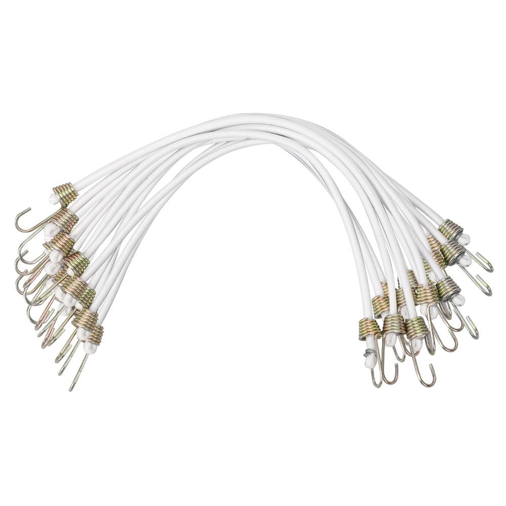 10 PCS with Steel Hooks Elastic Rope 10-Inch Rubber Strap Outdoor Bungee Cords  Bikes