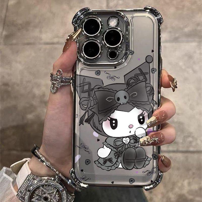Anime Peripheral Demon Angel Airbag Mobile Phone Protective Case Suitable for Apple iPhone 17 ProMax 13 16 Pro 14 15 Plus Gift 6
