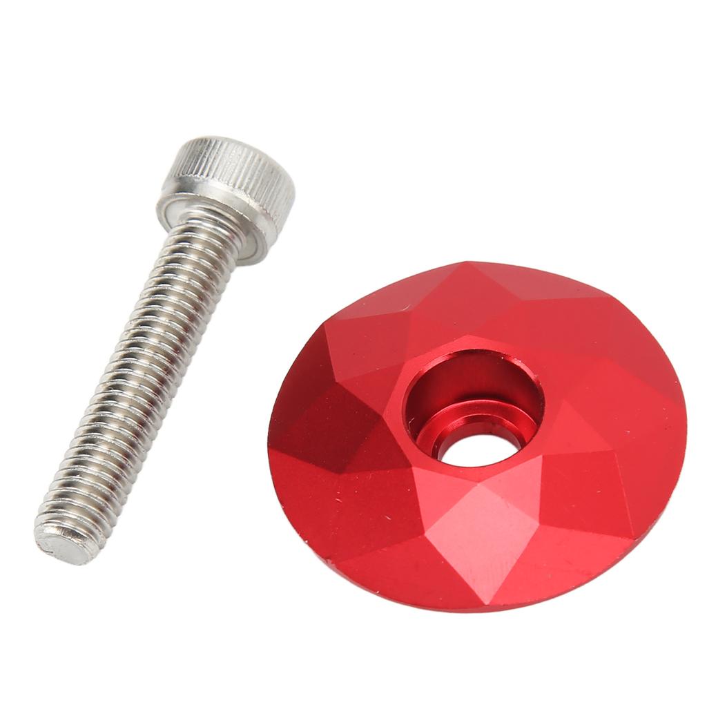 CANSUCC Aluminum Alloy Bike Stem Top Cover Pressure Resistant Bike Headset Top Cover with Screw for Cycling Red