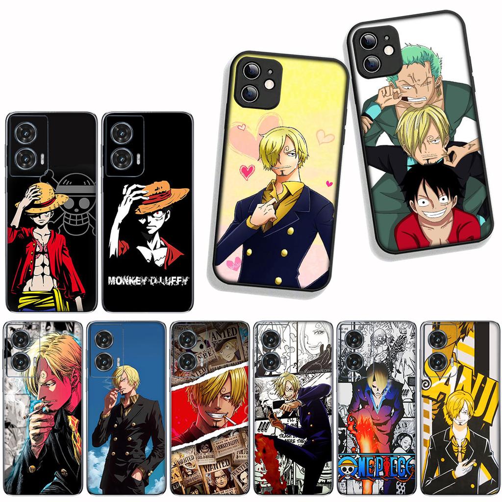 for Motorola Moto G54 G05 G24 G55 G75 G9 G85 G15 G57 G86 Power Edge 50 30 Ultra Fusion neo Pro Case Anime Luffy ONE PIECE Sanji
