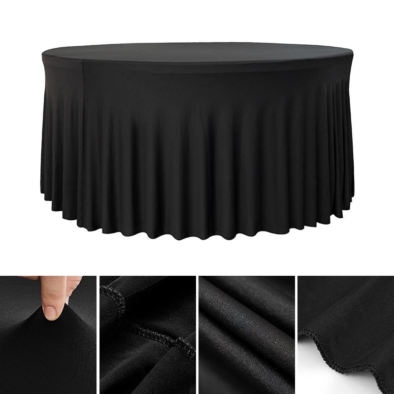 4/5/6FT Round Tablecloth Circular Polyester Table Cover Polyester Table Cloth for Hotel Banquet Birthday Party Table Decor
