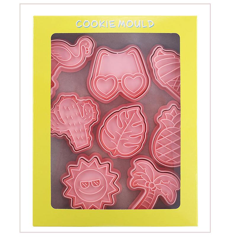 

1set Tropical Hawaiian Beach Theme Biscuit Mold Plastic Baking Soft Candy Home Kitchen Non Stick Easy to Demold Heat Resistant