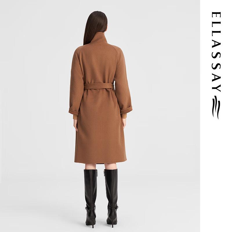 ELLASSAY Women's Merino Wool Blend Stand-Up Collar Coat
