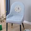Nordic One-piece Dining Chair Cover Household Elastic Chair Set Dining Table Fabric Stool Set Simple Modern Large Curved Chair Cover