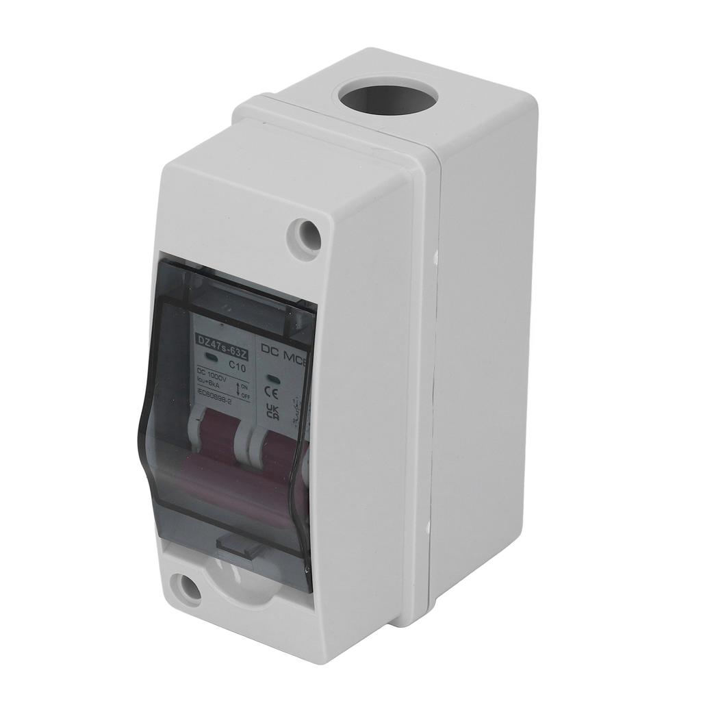 2P DC Circuit Breaker IP65 Waterproof Miniature DC Isolator Switch for Solar PV System 1000V 10A