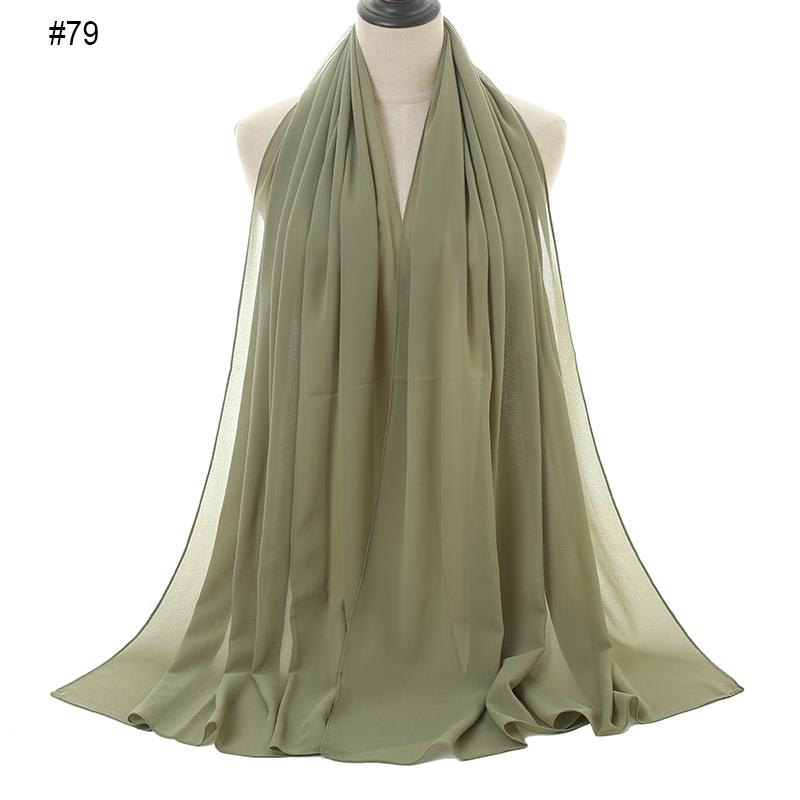 Good Stitching Muslim Chiffon Hijabs for Women Solid Chiffon Shawl Scarf Head Wraps Foulard Femme Hijab Scarves Muslim Turban