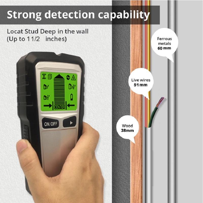 Detector electric 5 în 1 de perete de testare a metalelor Senzor Wire Stud Finder Cable Scanere