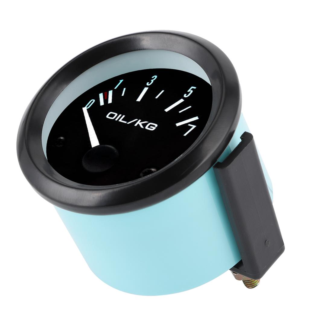 Universal Oil Pressure Gauge 12V 07kg cm 52mm Dia Car Instrument W Sensor White LED Light