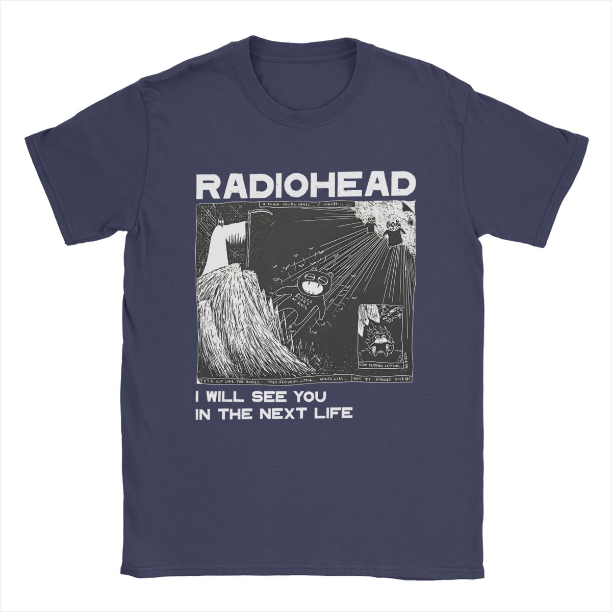 

Винтажная футболка Radiohead для мужчин с круглым вырезом, 100% хлопок, футболка с коротким рукавом, одежда для взрослых XXXXXL темно-синий