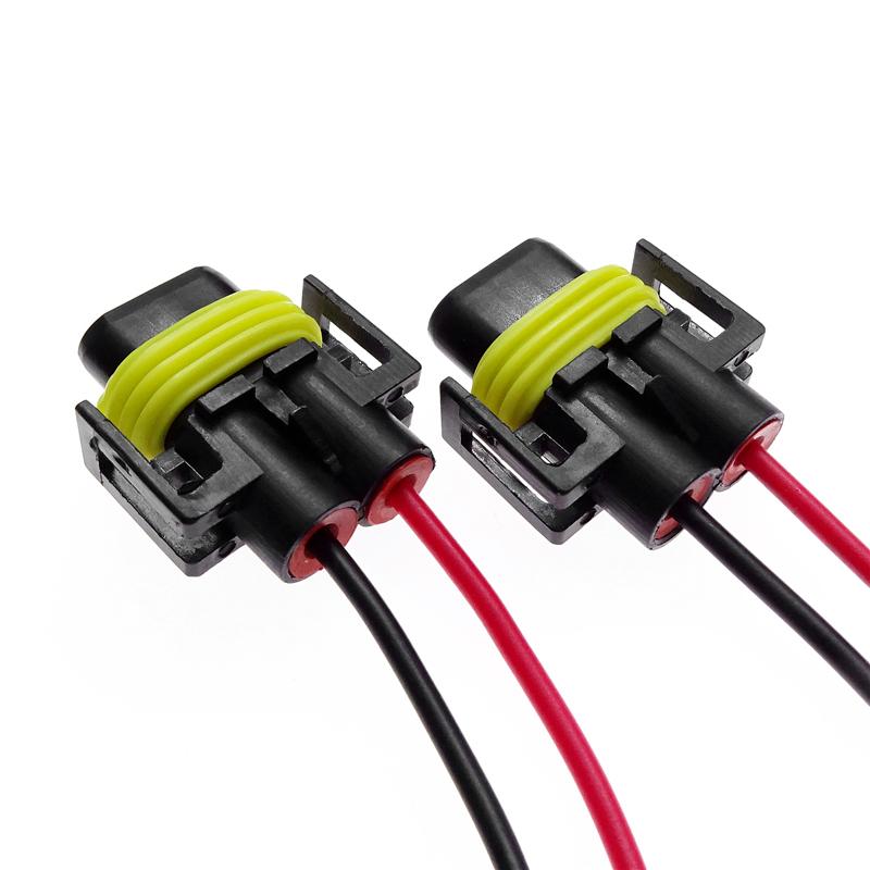 2 Pcs Car Headlight H8 H9 H11 Wire Connector Cable Plug Adapter Wiring Harness Small Line Fit For Fog Lamp Bulb Socket 12V