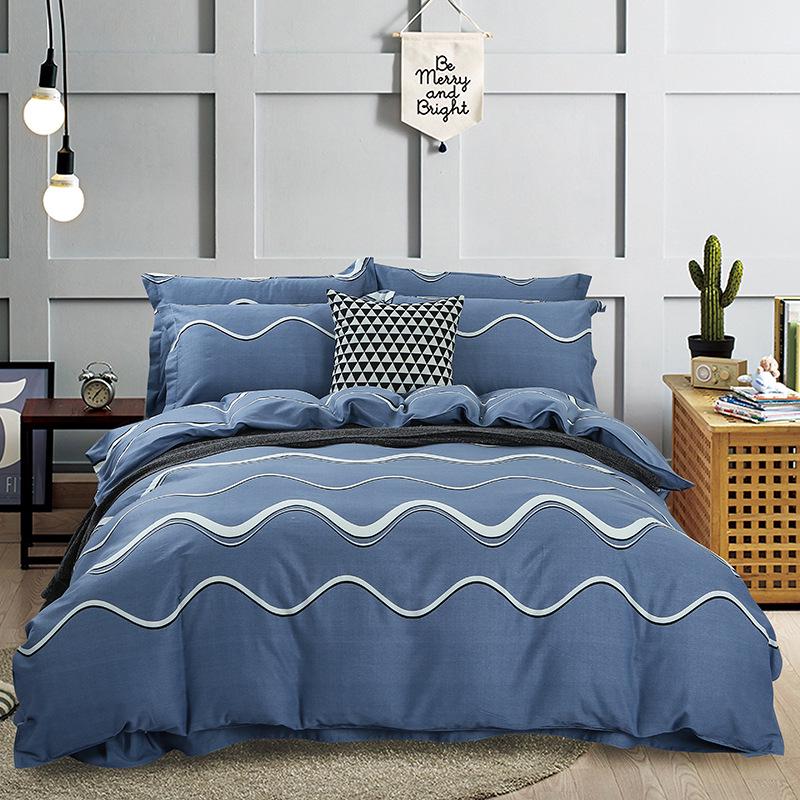Thickened Brushed Pure Cotton Autumn/Winter Bedding Set - All-Season Universal (Four-Piece & Three-Piece Options)