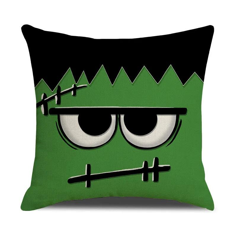 Halloween Holiday Party Decorations Funny Expression Ghost Face Pillow Cover Suitable for Home Living Room Sofa Room Decoration