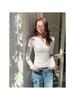 Women's Slim Fit 95% Cotton V-neck Long Sleeve Base Layer Top for Spring and Autumn