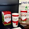 Cartoon Santa Claus Ceramic Cup Cute Christmas Snowman Cup Gift for Friends Drinking Cup Souvenir